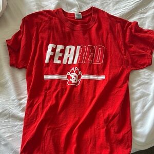 Red USD FEARED Graphic T-Shirt